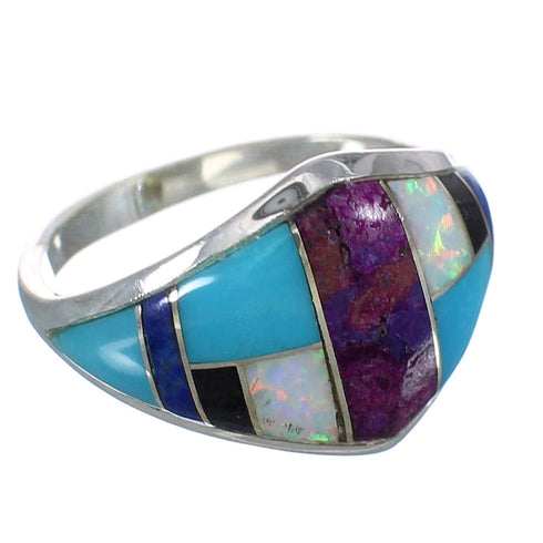 Authentic Sterling Silver Multicolor Ring Size 6-1/4 MX60124